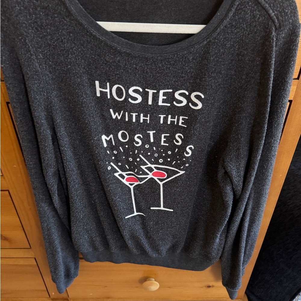 Gray Hostess Graphic Sweatshirt